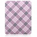 Proteção caso plástico duro Plaid volta para Apple iPad - Pink