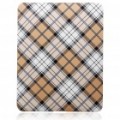 Proteção caso plástico duro Plaid volta para Apple iPad - Brown