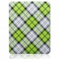 Proteção caso plástico duro Plaid volta para Apple iPad - verde