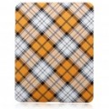 Proteção caso plástico duro Plaid volta para Apple iPad - laranja
