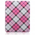 Proteção caso plástico duro Plaid volta para Apple iPad - vermelha