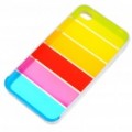 Arco-íris estilo PC Backside caixa protectora com caneta para iPhone 4 - branco