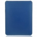Protetora Twill Weave padrão caso plástico duro voltar para Apple iPad - azul