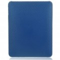 Protetora Twill Weave padrão caso plástico duro voltar para Apple iPad - azul