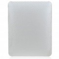 Protetora Twill Weave padrão caso plástico duro voltar para Apple iPad - prata