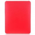 Protetora Twill Weave padrão caso plástico duro voltar para Apple iPad - vermelha