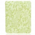 Protetor flor padrão caso plástico duro voltar para Apple iPad - verde claro