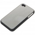 Elegante alumínio liga de plástico traseiro caso protetor para iPhone 4 - grades