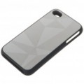 Elegante alumínio liga de plástico traseiro caso protetor para iPhone 4 - Diamonds (prata)