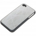 Elegante alumínio liga de plástico traseiro caso protetor para iPhone 4 - ninho (prata)