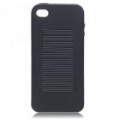 1200mAh USB/Solar Powered Rechargeable bateria externa com capa de silicone para iPhone 4 (preto)