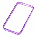 0.4 mm Ultrathin caso protetor de Frame de pára-choques completo corpo guarda + pano + Stand para iPhone 4 - roxo