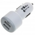 Cigarro do carro psto Dual USB adaptador/carregador - branco (Max/DC12V 2A)