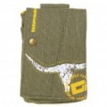 Saco de lona protetora com cinta & Carabiner Clip para iPhone 4 - cinza verde