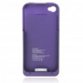 1900mAh recarregável externa Backup Battery Case com cabo USB para iPhone 4 - roxo