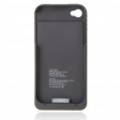 1900mAh recarregável externa Backup Battery Case com cabo USB para iPhone 4 - cinza profundo