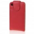 Elegante protetor vaca couro Case para o iPhone 4 - vermelho