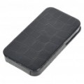 Crocodilo pele padrão duro PU couro Case cobrir para iPhone 4 - preto