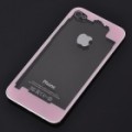 Substituição Electroplate temperado vidro bateria volta cobrir Case para iPhone 4 - Pink