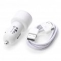 Carro cigarro potência Dual USB Adapter com / dados USB + cabo de carregamento para iPad/iPad 2/iPhone 4 (DC 12V)