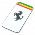 Elegante substituição volta cobrir habitação caixa de plástico para iPhone 4 - Ferrari (branco)