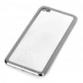 Elegante substituição Metal + plástico volta cobrir habitação Case para iPhone 4 - listra prata
