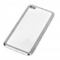 Elegante substituição Metal + plástico volta cobrir habitação Case para iPhone 4 - cinza