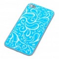 Elegante substituição Metal + plástico volta cobrir habitação Case para iPhone 4 - azul