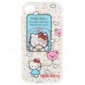 Matte plástico volta caso protetor com gráfico 3D para iPhone 4 - Hello Kitty