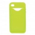 Criativo Silicone volta caso protetor c / Slot de cartão para iPhone 4 - verde