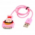 Bonito Sakura Momoko figura carregamento/cabo de dados USB para o iPhone 3G/3GS/4/iPod Touch/Nano (43 cm-comprimento)