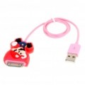 Bonito Super Mario figura carregamento/cabo de dados USB para o iPhone 3G/3GS/4/iPod Touch/Nano (43 cm-comprimento)