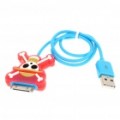 Um pedaço crânio padrão de carregamento/cabo de dados USB para o iPhone 3G/3GS/4/iPod Touch/Nano (43 cm-comprimento)