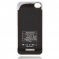 1400mAh recarregável externa da bateria volta caso com pano de limpeza para iPhone 4 - branco