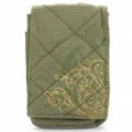 Saco de lona protetora com cinta & Carabiner Clip para iPhone 4 - flor (Exército Verde)
