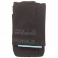 Elegante algodão tecido bolsa saco com mosquetão e alça para iPhone/Gadget - preto