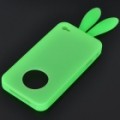 Bonito Silicone Coelho orelha caso protetor para iPhone 4 (verde)