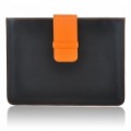 Protetor PU couro Case para Apple iPad 2 - preto + laranja