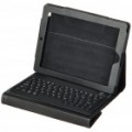 Bluetooth 2.0 Wireless teclado de 76-chave com protetor PU couro Case para Apple iPad 2 - preta