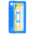 Exclusivo Retro Cassette Tape silício caso protetor para iPod Touch 4 - azul