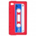 Exclusivo Retro Cassette Tape silício caso protetor para iPod Touch 4 - vermelho