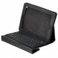 76-Chave Wireless Bluetooth Keyboard With Folding couro Case para iPad/iPad 2 (preto)