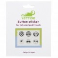 Caveira estilo Home botão adesivos para iPhone/iPad/iPod Touch (6-peça Pack)