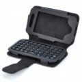 2.4 GHz 49-chave Mini recarregável Bluetooth v 2.0 teclado com PU couro Case para o iPhone 4 - preto