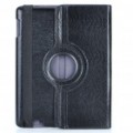 Protetora 360 grau rotação titular Snakeskin padrão PU couro Case para iPad 2 - preta