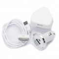 Adaptadores de energia AC/carro + USB & Charging Cable carregador de conjunto de dados para iPad/iPad 2/iPhone 4