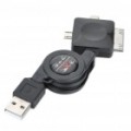 USB retráctil para 30 Pin/Mini USB/Micro USB cabo de carregamento/dados