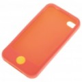 Capa de silicone protetora c / protetor de LCD + pano de Lavagem A + Kit anti-pó para iPhone 4 - vermelho