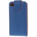 Caso de couro protetora para iPhone 4 (azul)