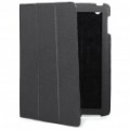Ultrafinos protetora de tecido padrão de fibra de carbono couro Case para Apple iPad 2 - preta